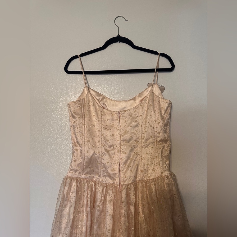 Gunne Sax Princess Tulle Glitter Prom Dress Blush Pink Butterfly Corset Size 10 - Picture 6 of 8